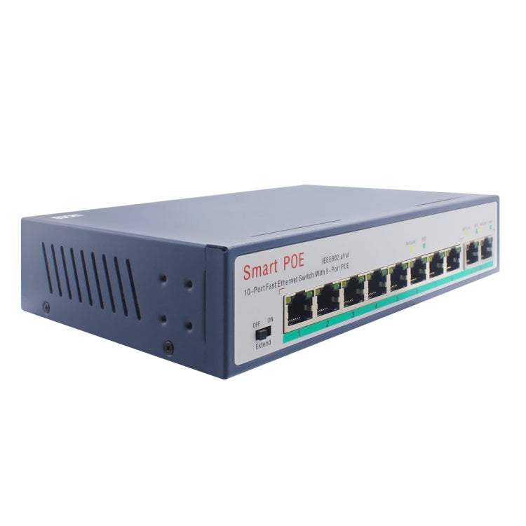 ESCAM POE 8+2 10-Port Fast Ethernet Switch 8-Port POE 10/100M 120W Network Switch, Transmission Distance: 150m