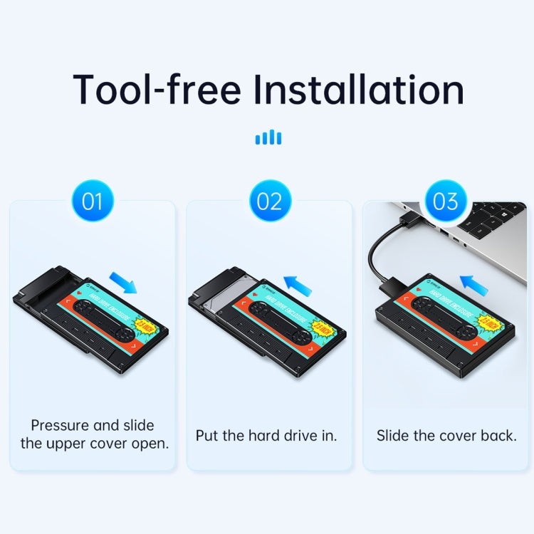 ORICO 2580U3 2.5 inch USB 3.0 SATA Hard Drive Enclosure Classic Mobile Hard Disk Box