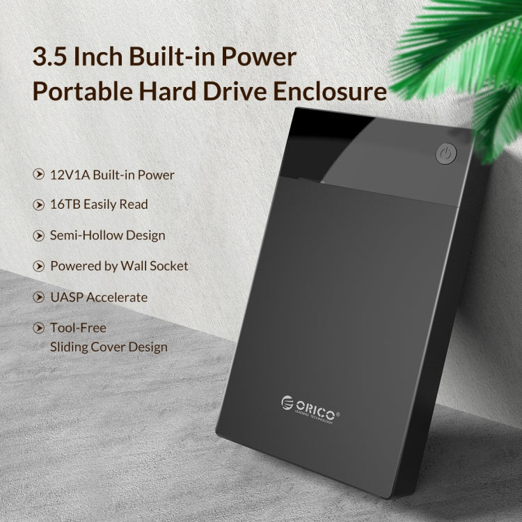 ORICO 3599U3 2.5 / 3.5-Inch Portable Hard-Drive Enclosure, EU Plug