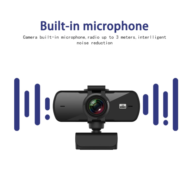 C5 4 Million Pixel Auto Focus 2K Full HD Webcam 360 Rotation USB Driver-free Live Broadcast WebCamera with Mic