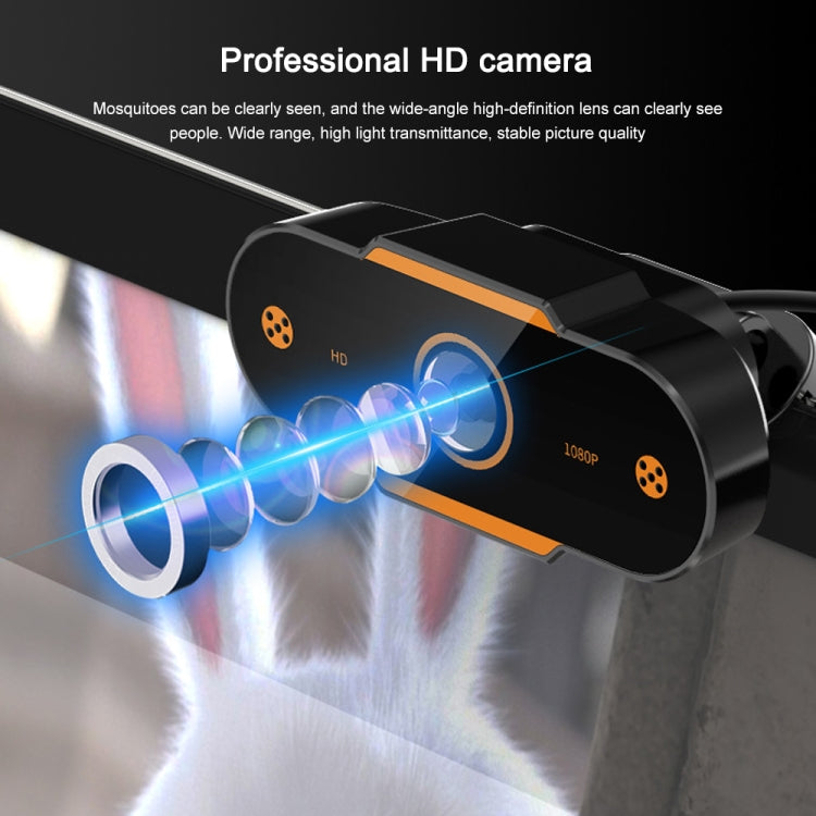 312 1080P HD USB 2.0 PC Desktop Camera Webcam with Mic, Cable Length: about 1.3m