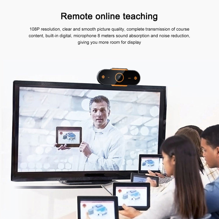 312 1080P HD USB 2.0 PC Desktop Camera Webcam with Mic, Cable Length: about 1.3m