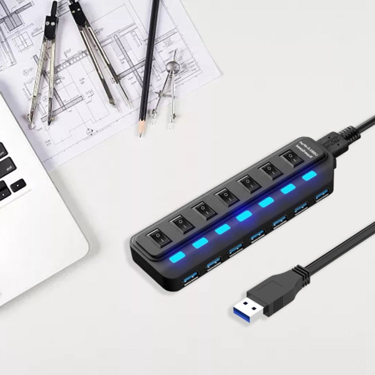 7 Ports USB 3.0 HUB Independent Switching Splitter