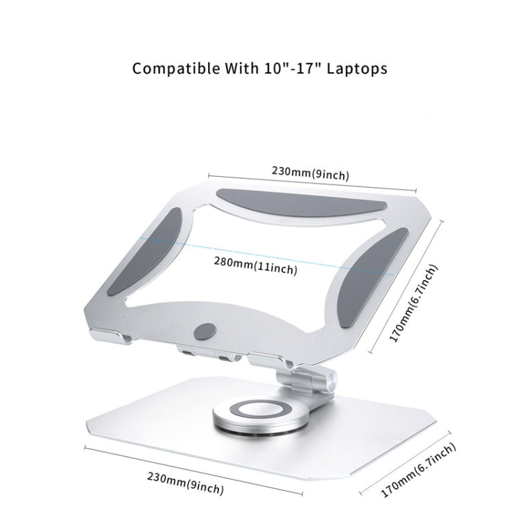 BONERUY L02 Laptop Stand 360 Degrees Rotating Dissipation Heat Aluminum Alloly Holder