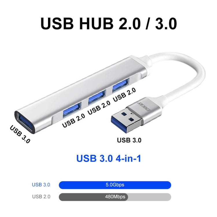 ENKAY Hat-Prince ENK-AT114 4 Ports USB 3.0 Splitter Multi-Ports Expansion HUB Extender Connector Adapter