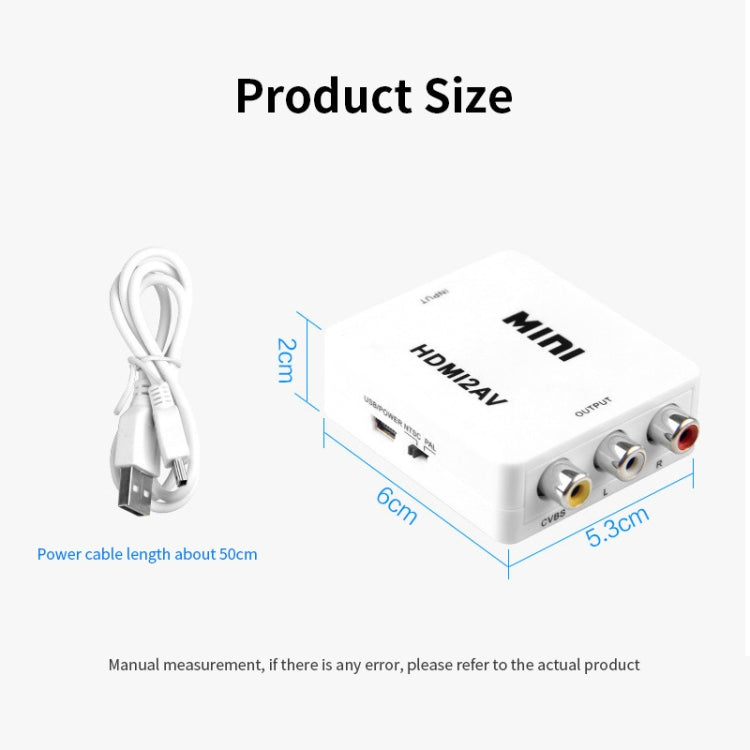 JSM Mini Size HD 1080P HDMI to AV / CVBS Video Converter Adapter