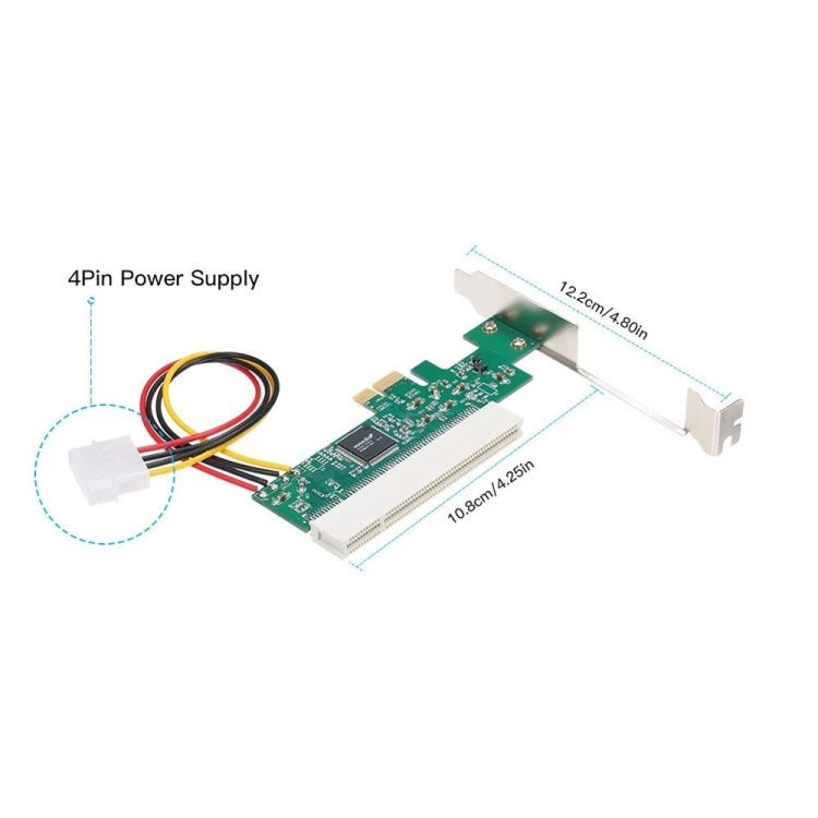 PCI-E to PCI Adapter Card Converter with 4Pin Power Supply