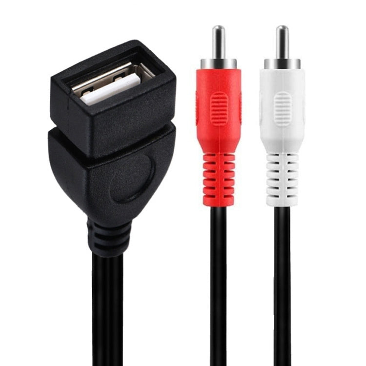 JUNSUNMAY USB 2.0 Female to 2 x RCA Male Video Audio Splitter Adapter Cable