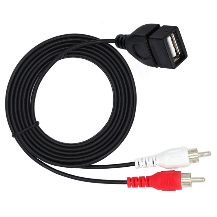 JUNSUNMAY USB 2.0 Female to 2 x RCA Male Video Audio Splitter Adapter Cable