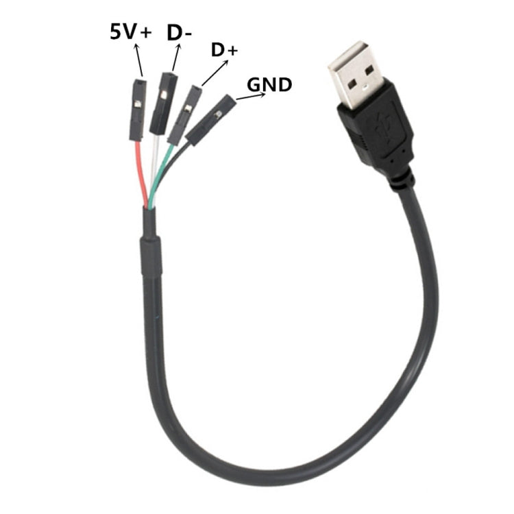 JUNSUNMAY USB 2.0 A to Female 4 Pin Dupont Motherboard Header Adapter Extender Cable, Length: 0.3m