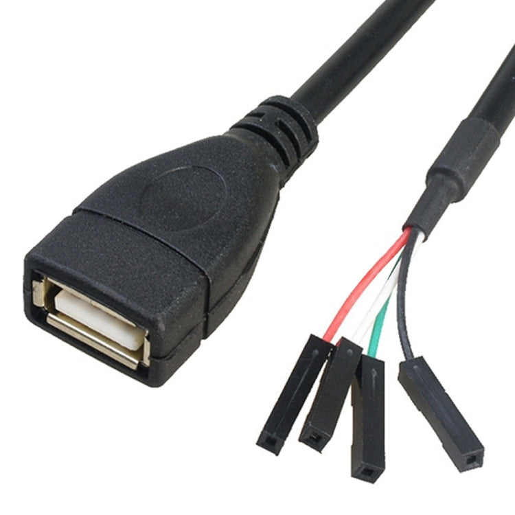 JUNSUNMAY USB 2.0 A to Female 4 Pin Dupont Motherboard Header Adapter Extender Cable, Length: 0.3m