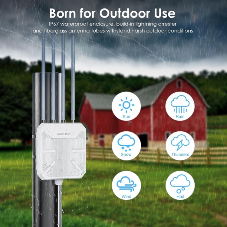 WAVLINK WN573HX3 AX3000 Waterproof Outdoor WiFi Wireless Outdoor Dual Band Router