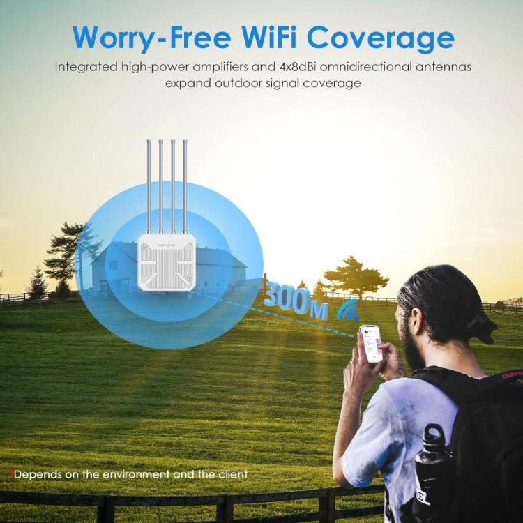 WAVLINK WN573HX3 AX3000 Waterproof Outdoor WiFi Wireless Outdoor Dual Band Router