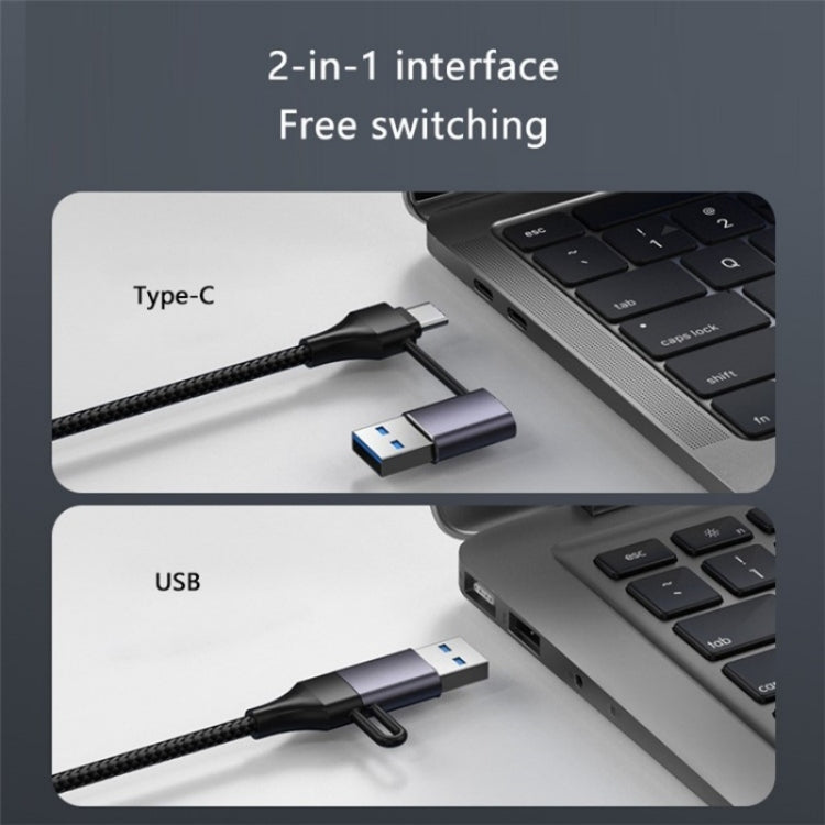 T513 USB-A / Type-C to USB3.0 x 3 + USB-C + Gigabit Laptop Adapter Docking Station