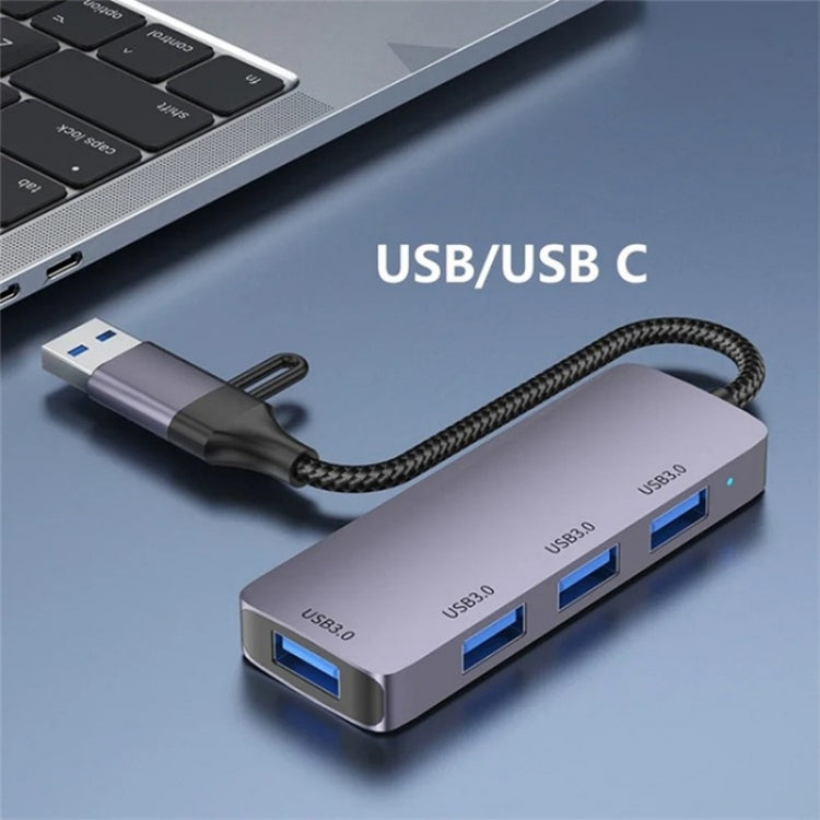 T203 USB + Type-C 3.0 Converter Hub 5Gbps USB 3.0 Data Transfer Adapter for Laptop / Tablet PC