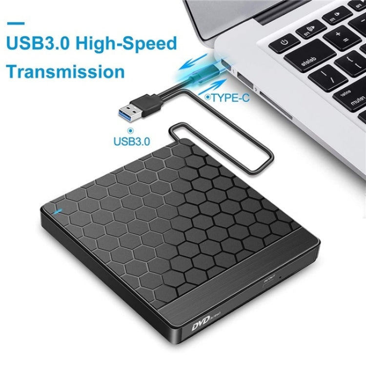 042  Football Pattern USB3.0 / Type-C Computer Laptop External Optical Drive Burner DVD Burner