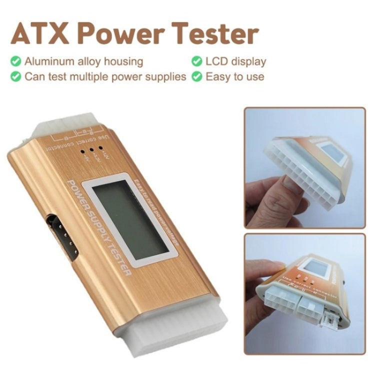 YNS-05 Desktop Computer Power Testing Tool Aluminum Alloy LCD Display ATX Power Tester