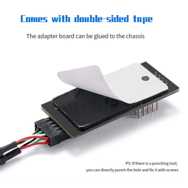 YNS-02 Extension Cable Card Motherboard USB 2.0 9-pin to 3x 9-pin Adapter