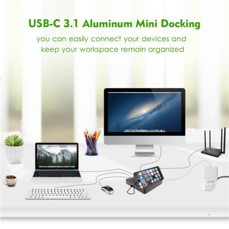 WAVLINK UHP3D01G Gigabit Ethernet USB 3.0 Multi-Function HUB 4K HD Docking Station