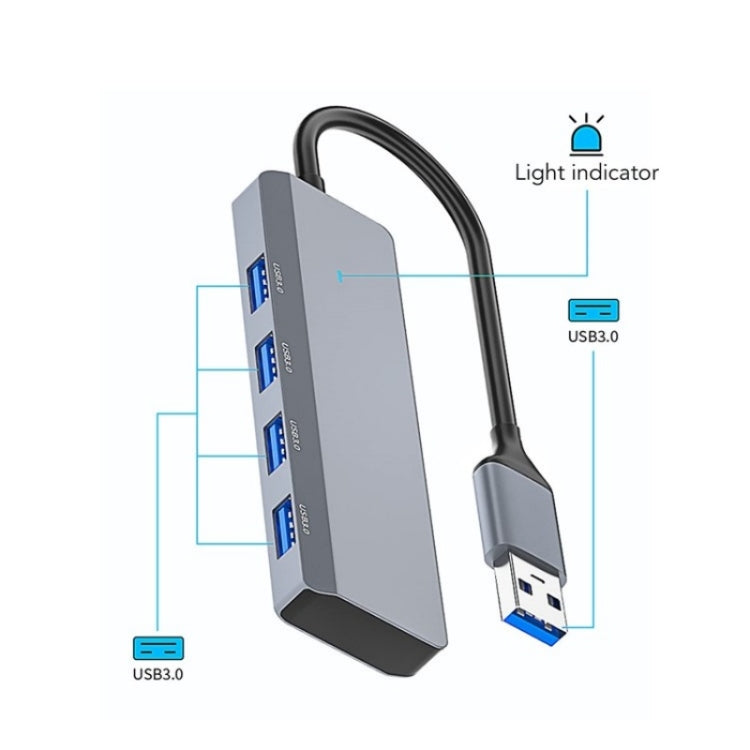 ADS-305A Aluminum Alloy USB to 4-Ports USB3.0 USB HUB Laptop Adapter Docking Station