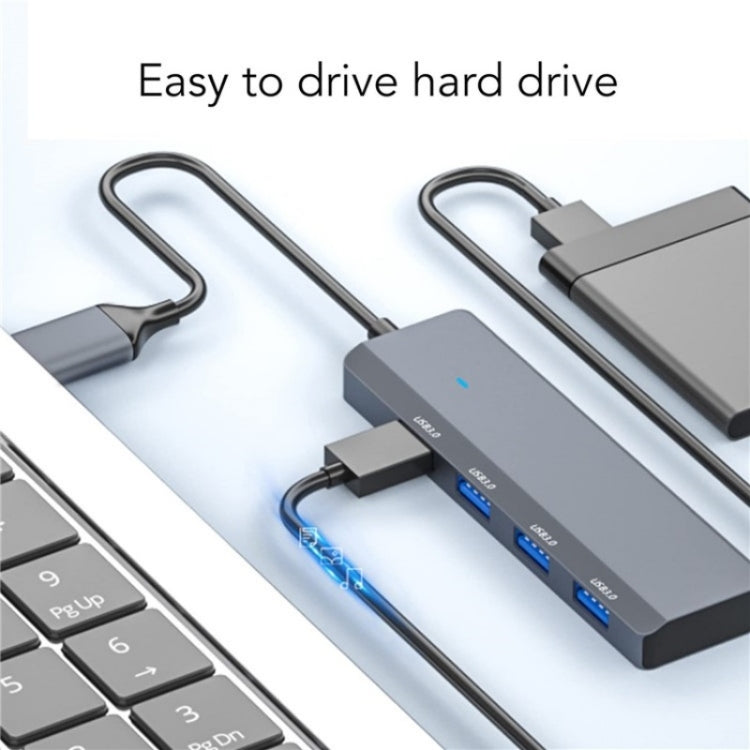 ADS-305A Aluminum Alloy USB to 4-Ports USB3.0 USB HUB Laptop Adapter Docking Station