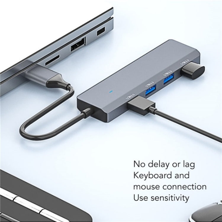 ADS-305A Aluminum Alloy USB to 4-Ports USB3.0 USB HUB Laptop Adapter Docking Station