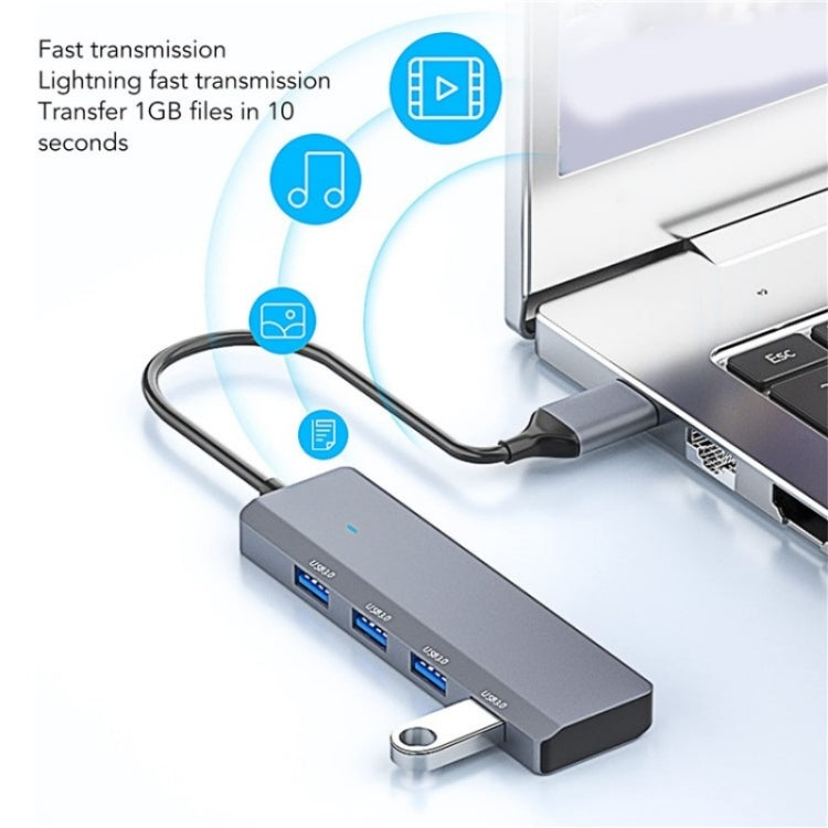 ADS-305A Aluminum Alloy USB to 4-Ports USB3.0 USB HUB Laptop Adapter Docking Station