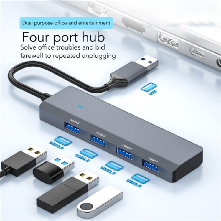 ADS-305A Aluminum Alloy USB to 4-Ports USB3.0 USB HUB Laptop Adapter Docking Station