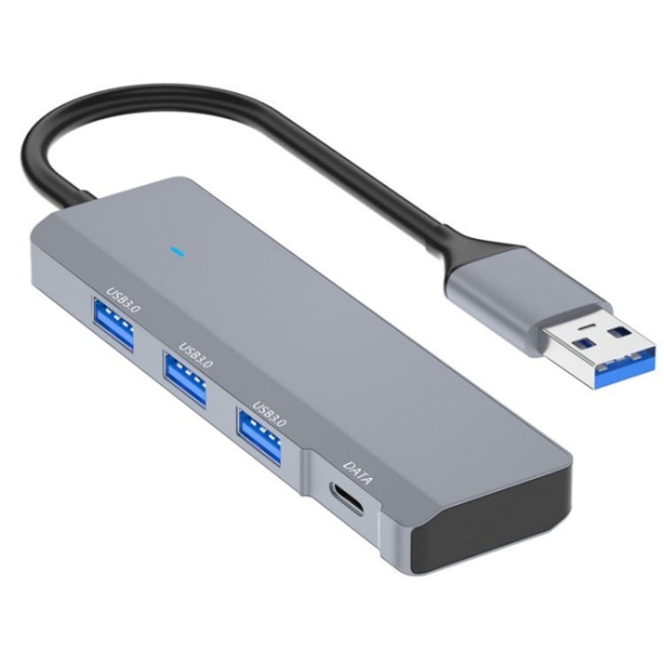 ADS-309A  Aluminum Alloy USB to 3  x USB 3.0 + Type-C Data Port Expansion Hub Adapter