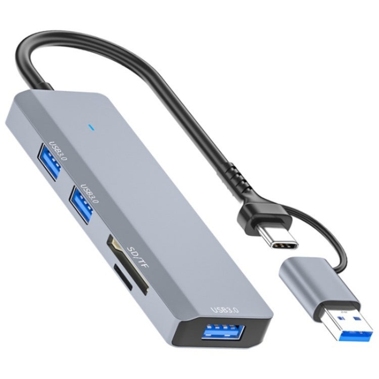 ADS-310D 2-in-1 Type-C + USB to 3 x USB 3.0 + SD / TF Card Slots Multi-Port Hub