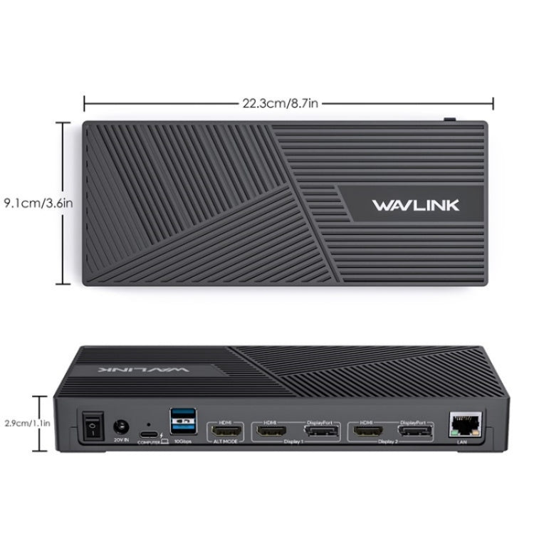 WAVLINK UG69PD25 Pro 100W PD Charging Triple 4K Display Laptop Docking Station