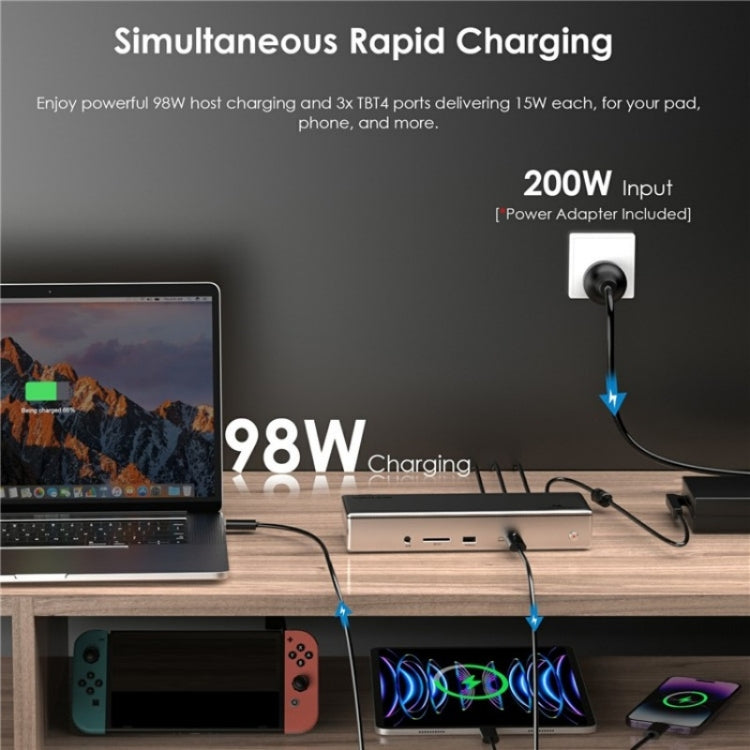 WAVLINK UTD41 PRO RJ45 / Audio / SD Card Reader 15-in-1 Thunderbolt 4 Docking Station