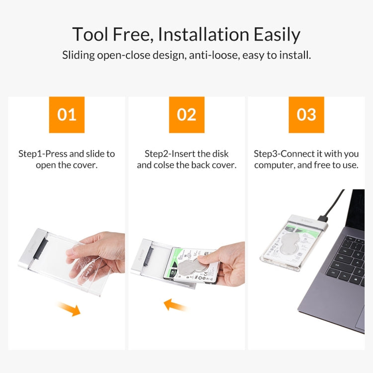 ORICO 2129U3 2.5 inch Transparent USB 3.0 Hard Drive Enclosure