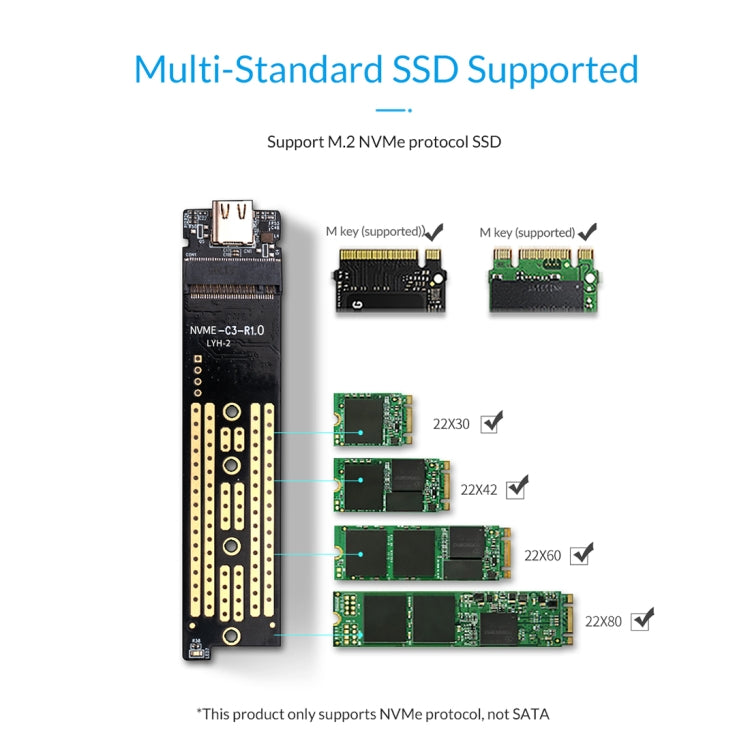 ORICO PRM2-C3 NVMe M.2 SSD Enclosure (10Gbps)