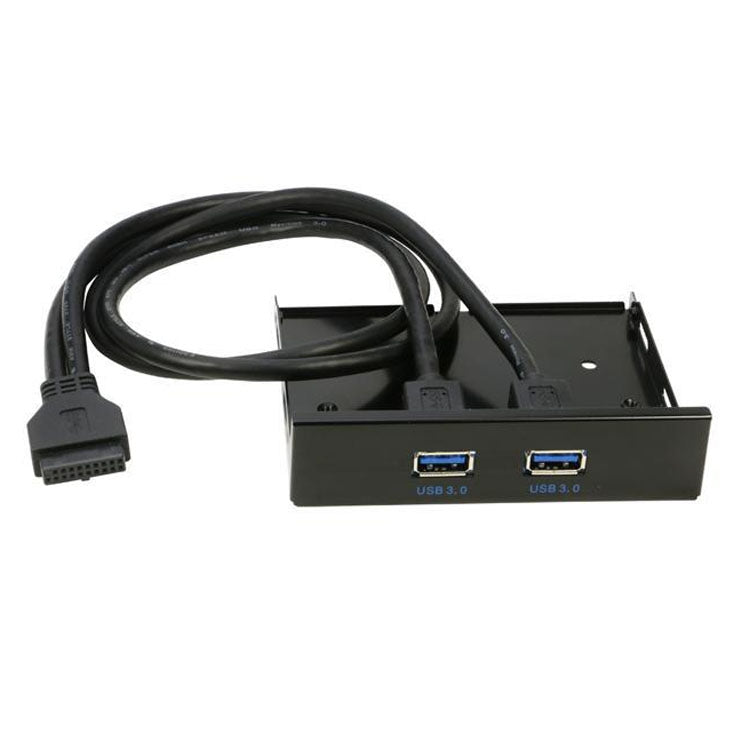 5.25 inch 2 Ports USB3.0 Floppy Bay Front Panel  HUB Spilitter with Power Adapter