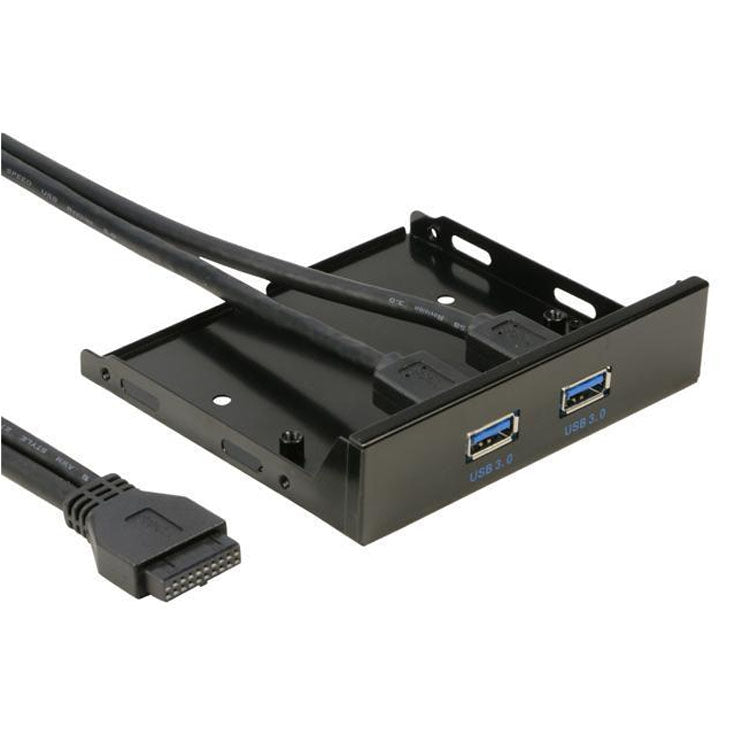 5.25 inch 2 Ports USB3.0 Floppy Bay Front Panel  HUB Spilitter with Power Adapter