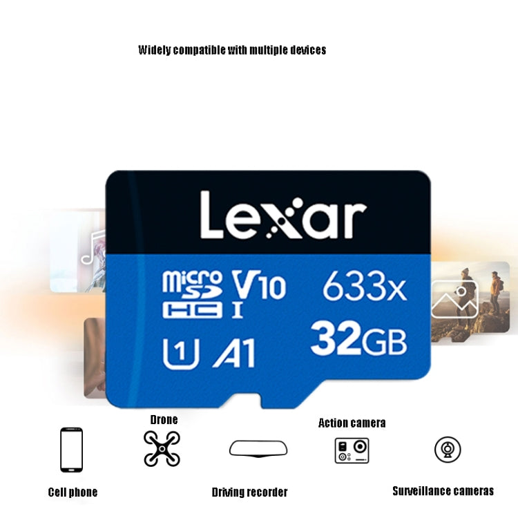 Lexar 633x 32GB High-speed Mobile Phone Memory TF Card Driving Recorder Memory Card