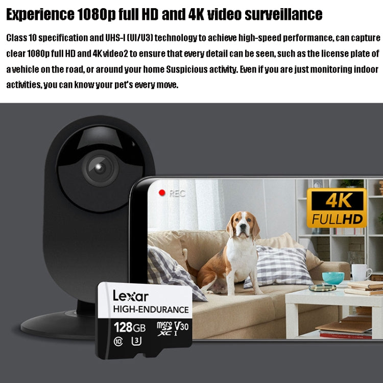 Lexar MicroSDHC 128GB High-endurance Driving Recorder Video Surveillance Camera TF Memory Card Video Card