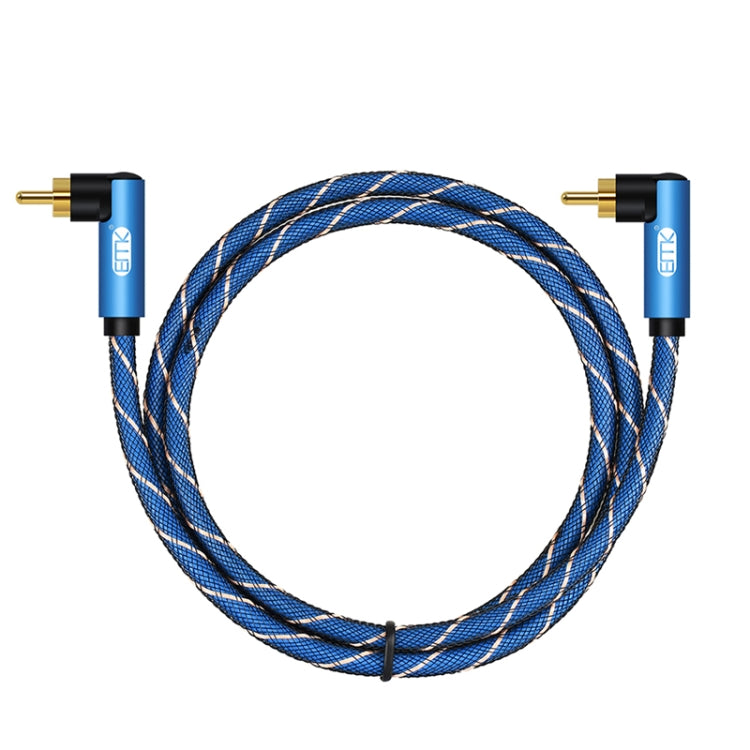 EMK Dual 90-Degree Male To Male Nylon Braided Audio Cable