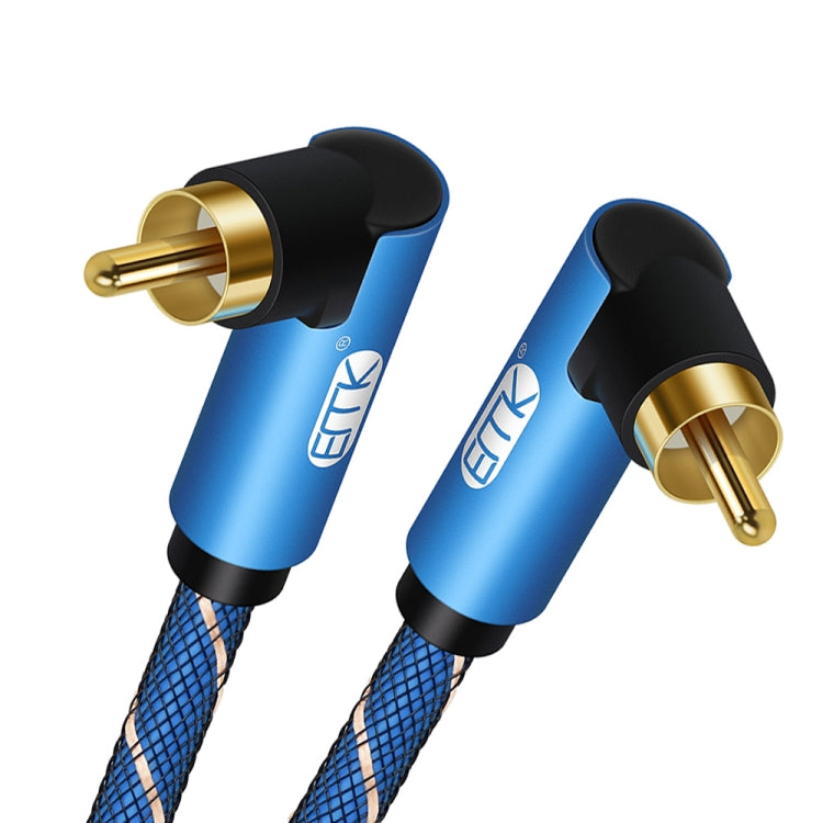 EMK Dual 90-Degree Male To Male Nylon Braided Audio Cable