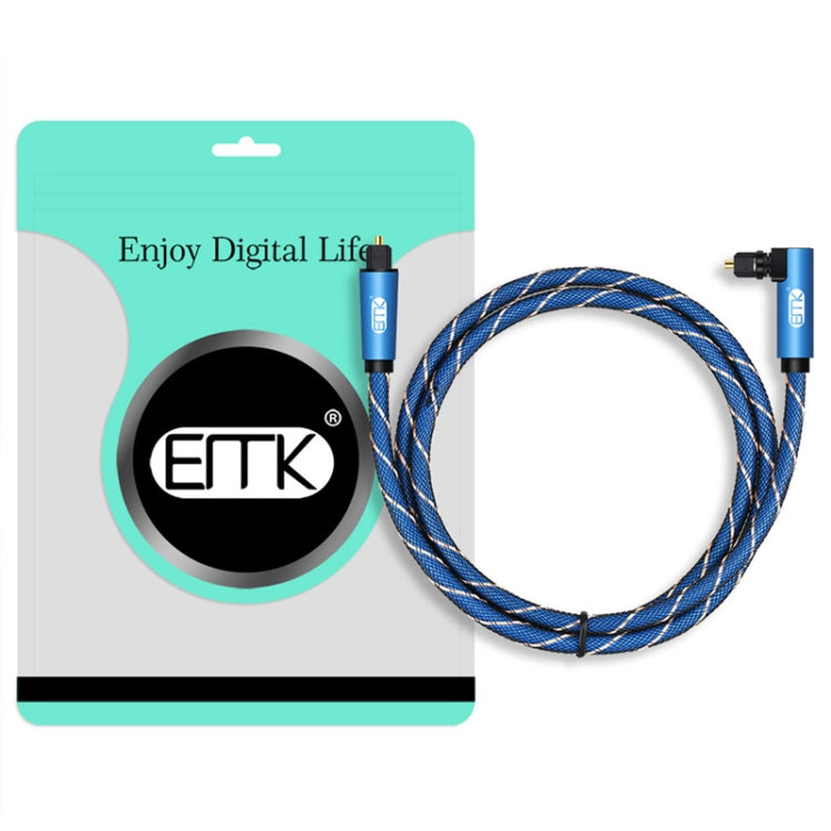 EMK 90 Degree Swivel Adjustable Right Angled 360 Degrees Rotatable Plug Nylon Woven Mesh Optical Audio Cable