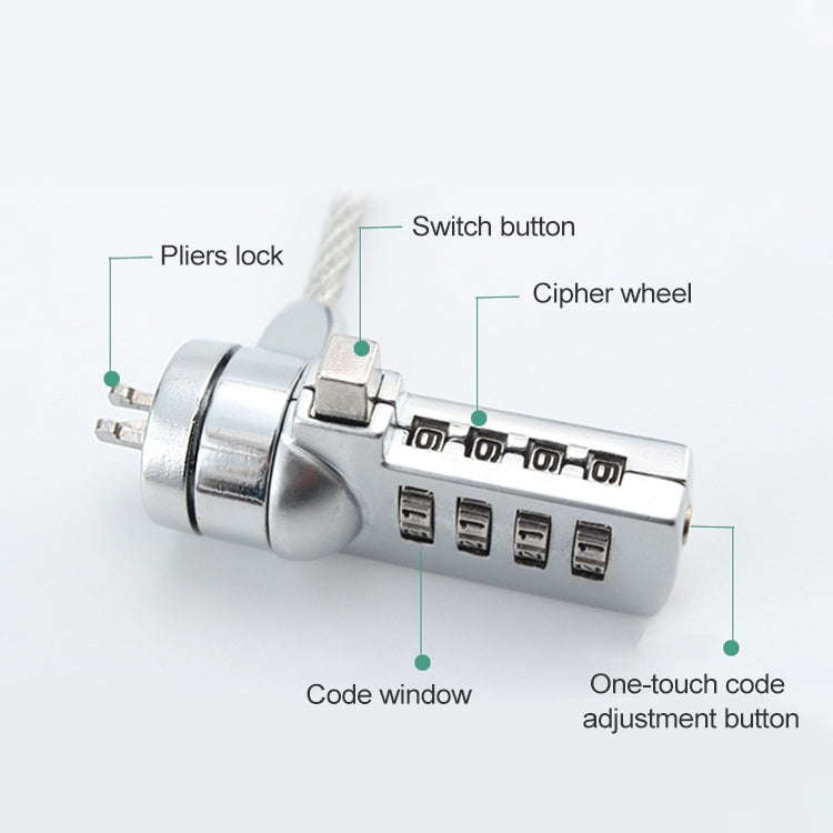 Four Digit Computer Lock Notebook Universal Anti-theft Password Lock