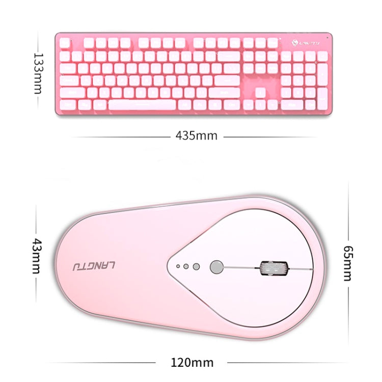 LANGTU LT600 Silent Office Punk Keycap Wireless Keyboard Mouse Set