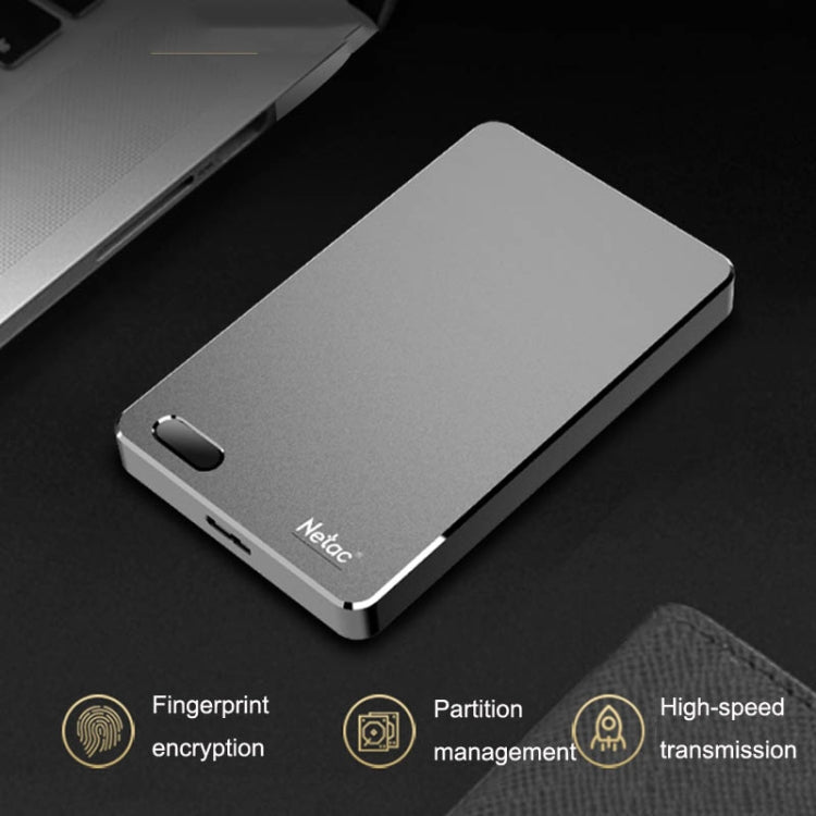 Netac K330 High Speed 2.5 Inch Fingerprint Encrypted Mobile Hard Drive, Capacity: