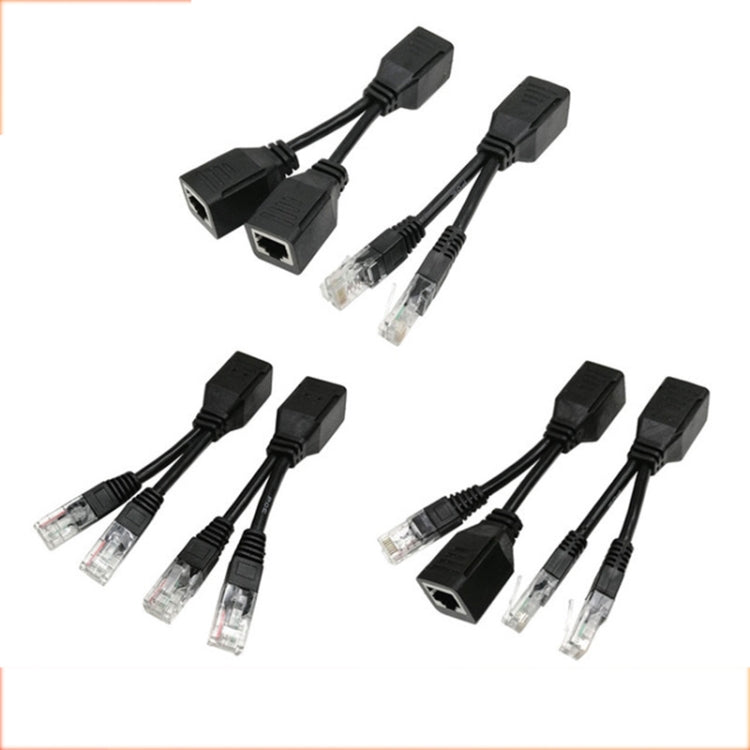 2 Sets RJ45 Network Signal Splitter Upoe Separation Cable