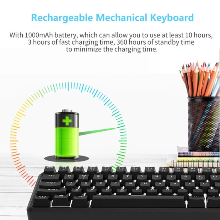 Ajazz K680T Mini USB Wired Dual-mode Charging 68-keys Laptop Bluetooth Mechanical Keyboard, Cable Length: 1.6m