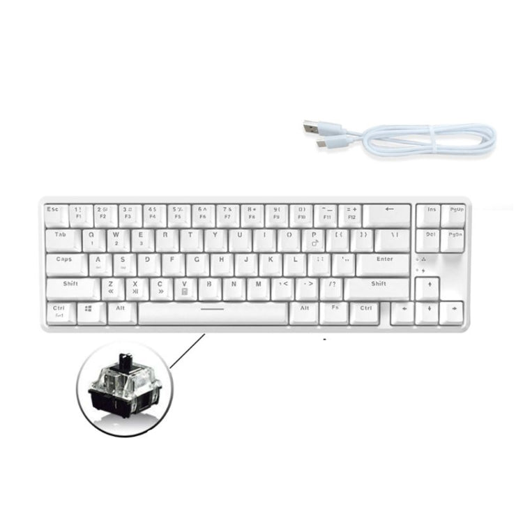 Ajazz K680T Mini USB Wired Dual-mode Charging 68-keys Laptop Bluetooth Mechanical Keyboard, Cable Length: 1.6m