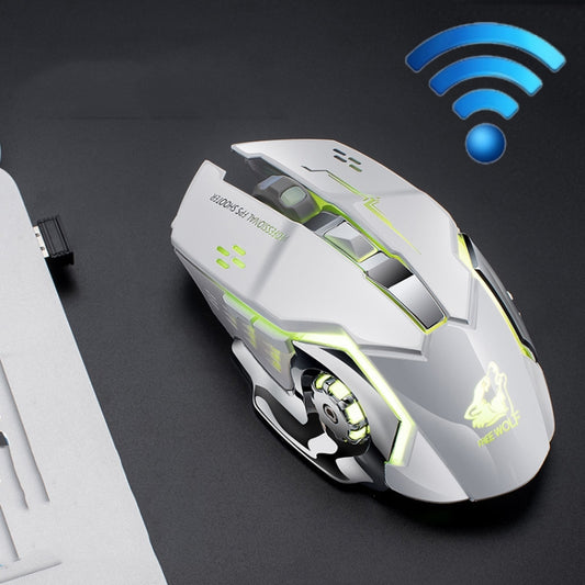 FREEDOM-WOLF X8 2400 DPI 6 Keys 2.4G Wireless Charging Silent Luminous Gaming Mechanical Mouse