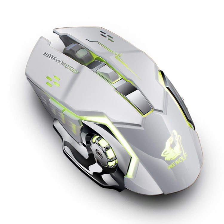 FREEDOM-WOLF X8 2400 DPI 6 Keys 2.4G Wireless Charging Silent Luminous Gaming Mechanical Mouse