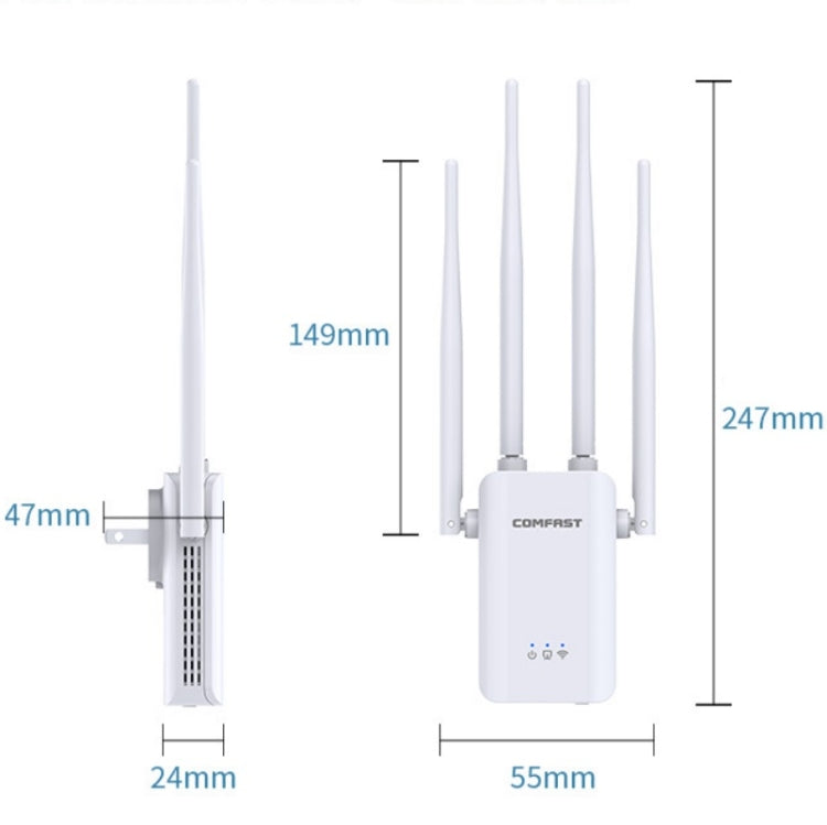 Comfast CF-WR304S 300M 4 Antenna Wireless Repeater High-Power Through-Wall WIFI Signal Amplifier